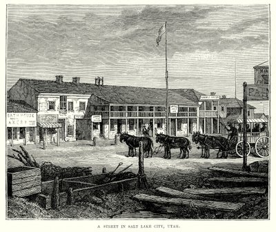 A Street in Salt Lake City, Utah (engraving) by English School