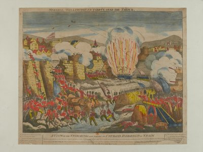 A View of the Storming and Taking of Ciudad Rodrigo in Spain 1812, published by Oliver and Boyd 1812 by English School