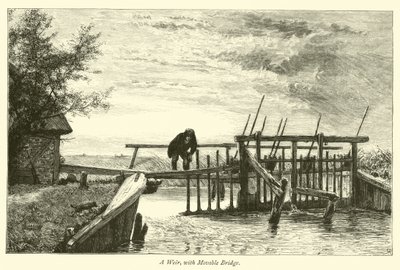 A Weir, with Movable Bridge by English School