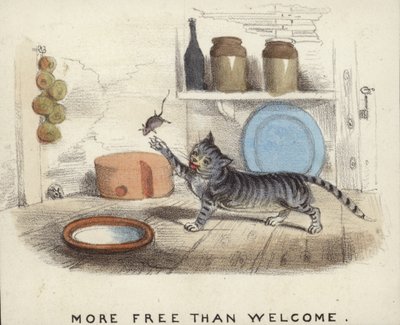 A Cat Playing with a Mouse It Has Caught by English School