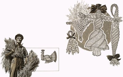 A corn dolly and a corn dolly maker by English School