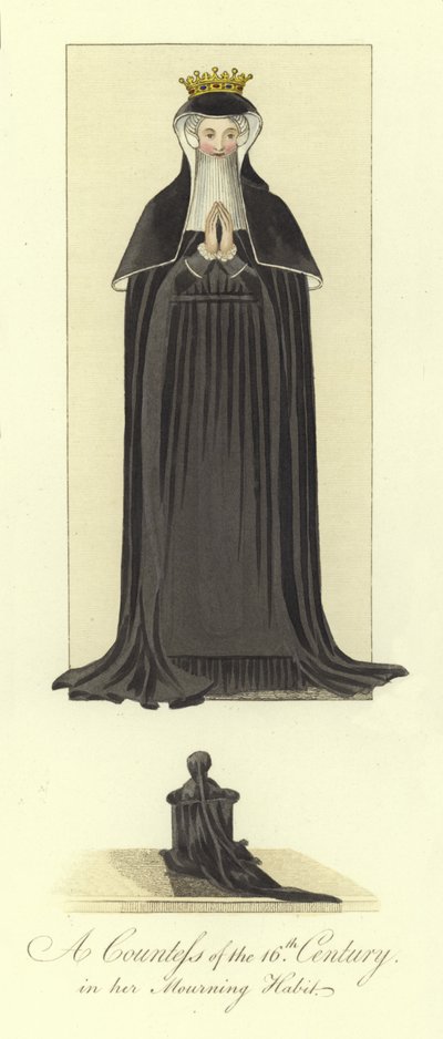 A countess of the 16th Century in her mourning habit by English School