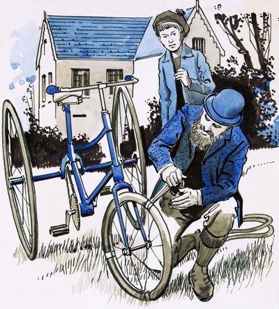 A garden hose provided John Dunlop with a smooth bicycle ride by English School