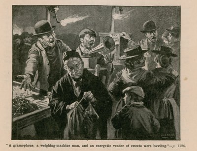 A Gramophone, a Weighing Machine Man, and an Energetic Vendor of Sweets Were Bawling by English School