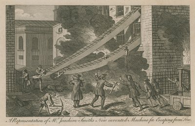 A representation of Mr Joachim Smiths new invented machine for escaping from fire by English School