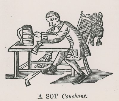 A Sot Couchant by English School