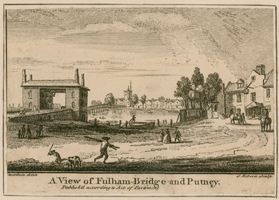 A View of Fulham Bridge and Putney by English School
