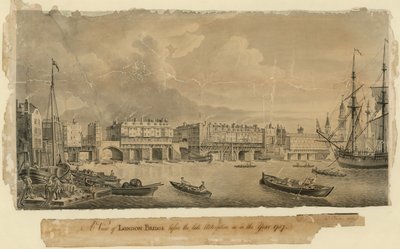 A View of London Bridge Before the Late Alteration as in the Year 1757 by English School