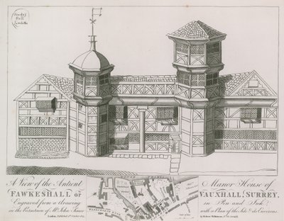 A View of the Ancient Manor House of Fawkeshall or Vauxhall by English School