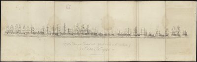 A View of the British and Combined Fleets at the Conclusion of the Battle of Trafalgar by English School