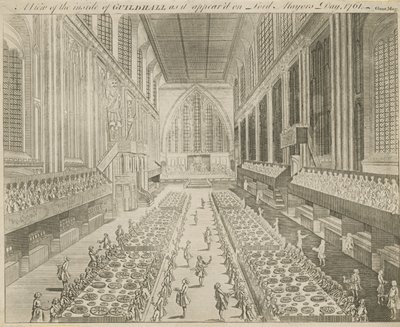 A View of the Inside of Guildhall as It Appeared on Lord Mayor