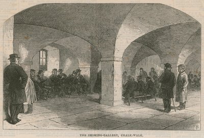 A Visit to Greenwich Hospital; The Smoking Gallery, Chalk Walk by English School