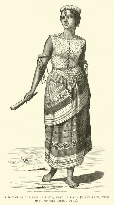 A Woman of the Isle of Rotti, West of Timor, Mixed Race, with Much of the Hindoo Type by English School