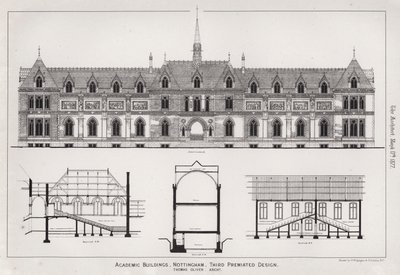 Academic Buildings, Nottingham, Third Premiated Design by English School