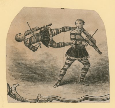 Acrobatic musicians by English School