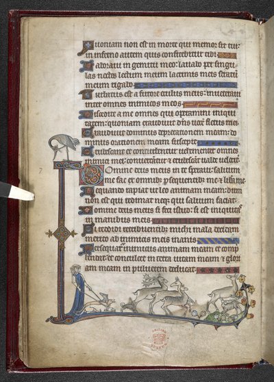 Psalm with marginal extension forming partial border, c.1284-1316 by English School