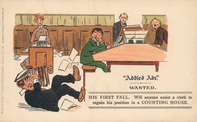 Addled Ads Postcard by English School