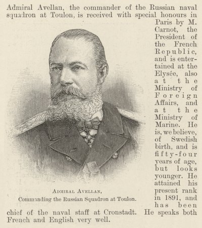 Admiral Avellan, Commanding the Russian Squadron at Toulon by English School