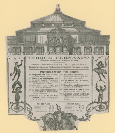 Advert for Cirque Fernando by English School
