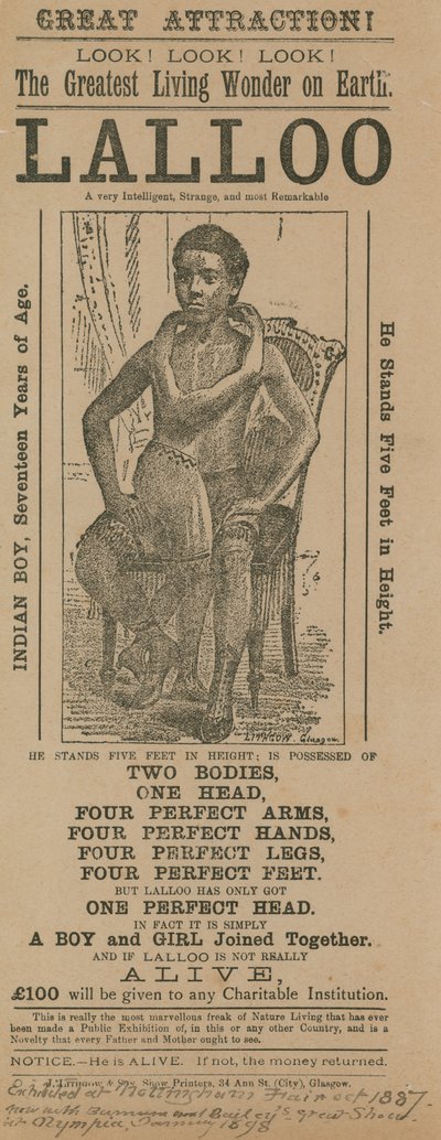 Advert for an Appearance of Lalloo by English School