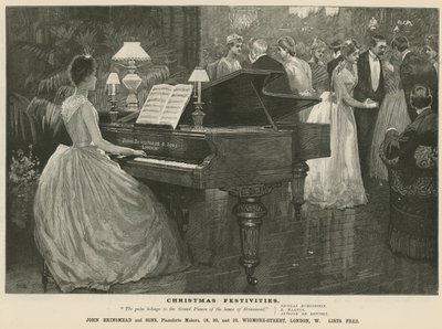 Advert for piano maker John Brinsmead and Sons, Wigmore Street, London by English School