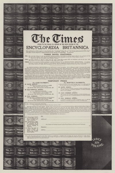 Advertisement, Encyclopaedia Britannica by English School