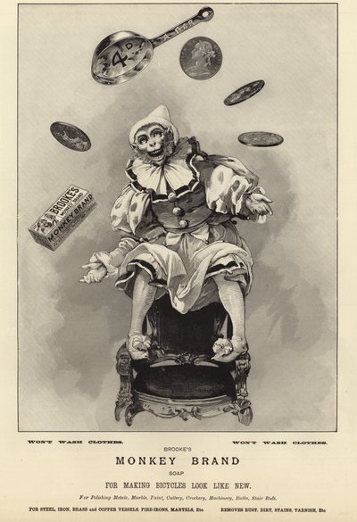 Advertisement for Brookes Monkey Brand soap by English School