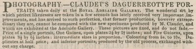 Advertisement for Claudet