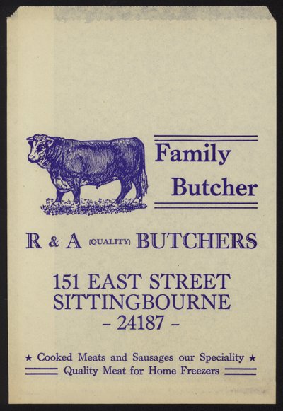 Advertisement for R & A Butchers by English School
