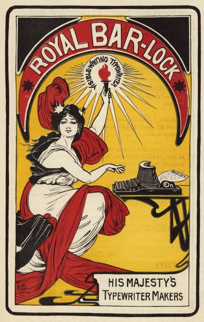 Advertisement for Royal Bar-Lock Typewriters by English School