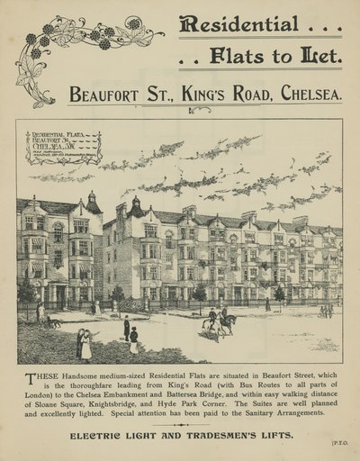Advertisement for residential flats to let by English School