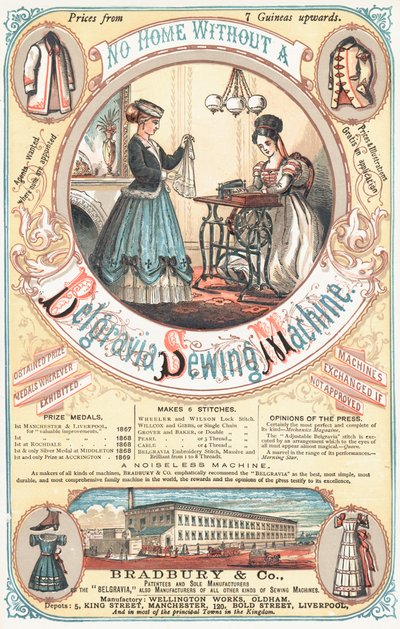 Advertisement for the Belgravia Sewing Machine by English School