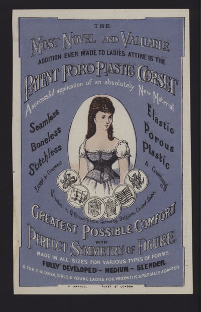 Advertisement for the patent Poro-Plastic corset by English School