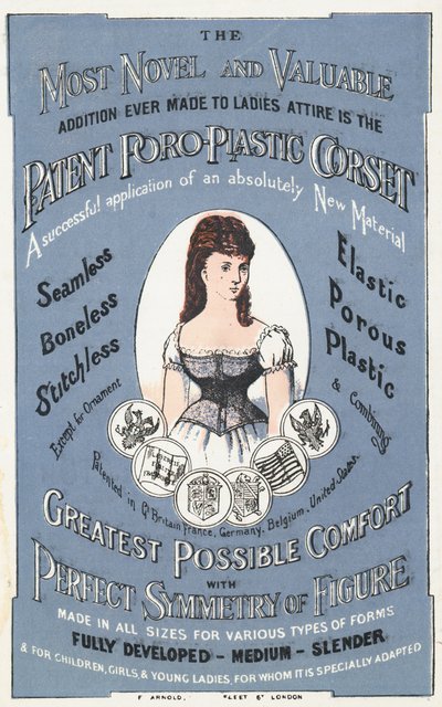 Advertisement for the Patent Poro-Plastic Corset by English School