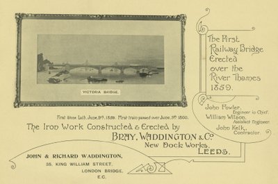 Advertisement with an Image of Victoria Bridge by English School