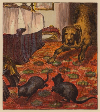 Aesop’s Fables: The Town and Country Mouse by English School