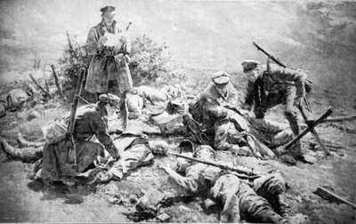 After a Fight: Searching Dead Germans for Identification Discs, 1914-19 by English School