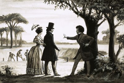 Alexandre Dumas Surveys His Estate by English School