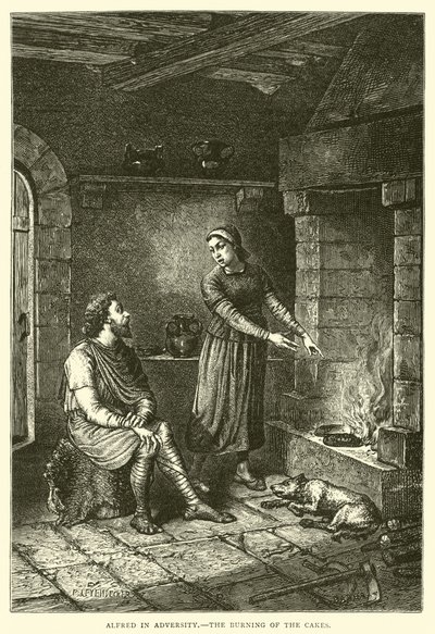 Alfred in adversity, the burning of the cakes by English School