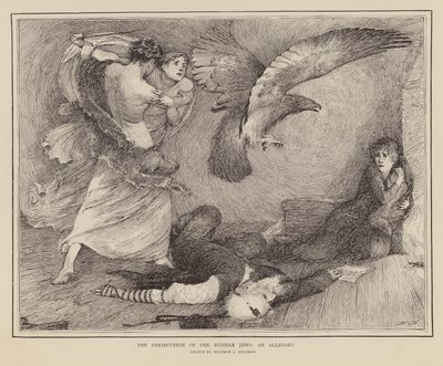 Allegory Showing the Persecution of the Russian Jews by English School