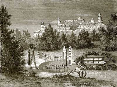 Altar and Ruins at Zuni by English School