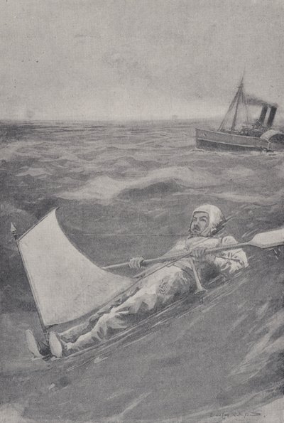 American adventurer Paul Boyton crossing the English Channel in a rubber suit by English School