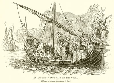 An Ancient Pirate Raid on the Volga by English School