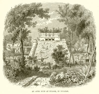 An Aztec ruin at Tuloom, in Yucatan by English School