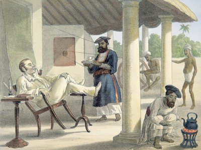 An English Official and His Native Servants, c.1860 by English School
