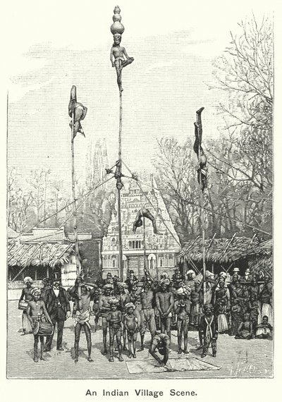 An Indian Village Scene by English School