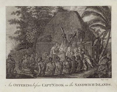 An Offering before Captain Cook by English School