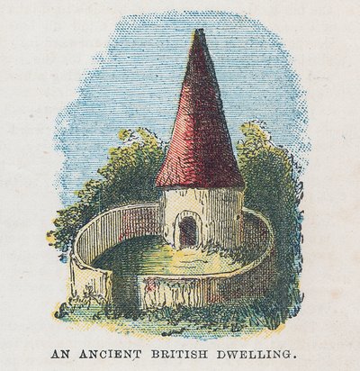 An Ancient British Dwelling by English School