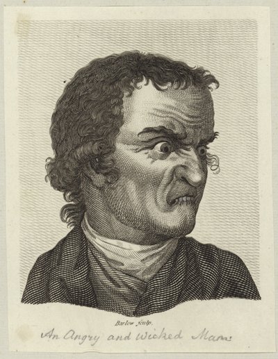 An Angry and Wicked Man by English School