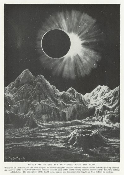 An eclipse of the Sun as seen from the Moon by English School
